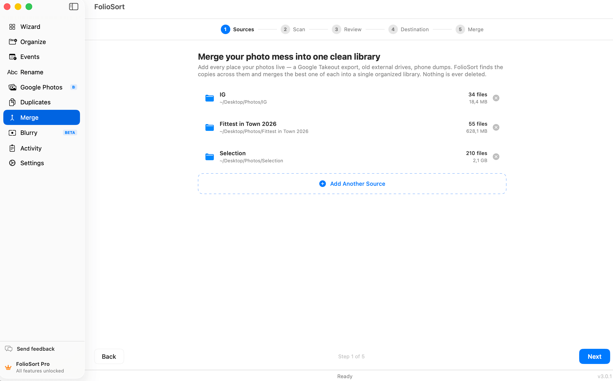 FolioSort Merge — quickly and safely combine contents from multiple folders into one unified directory